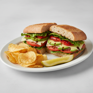 Vegetarian Sandwich With Chips