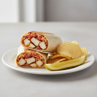 Chipotle Chicken in a Wrap With Chips