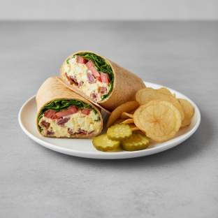 Egg Salad Blt in a Wrap With Chips