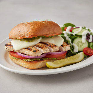 Chicken Tuscany Sandwich With Ranch Side Salad