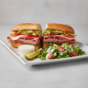 Italian Combo Sandwich With Ranch Side Salad