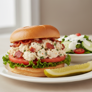 Pig and Chicken Sandwich With Ranch Side Salad