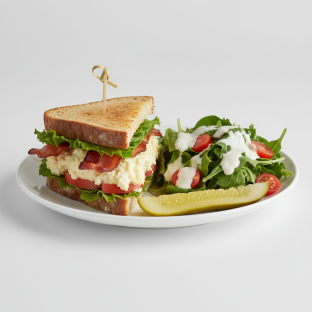 Egg Salad Blt Sandwich With Ranch Side Salad