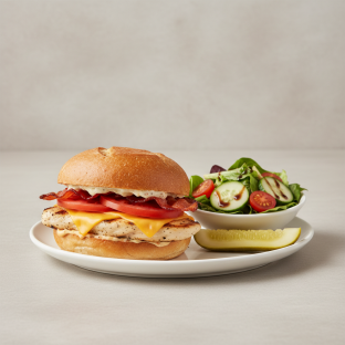 Chipotle Chicken Sandwich With Balsamic Vinaigrette Side Salad