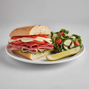 Italian Combo Sandwich With Balsamic Vinaigrette Side Salad