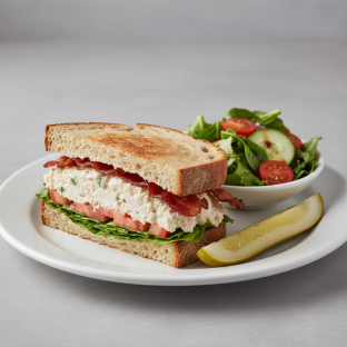 Chicken Salad Blt Sandwich With Balsamic Vinaigrette Side Salad