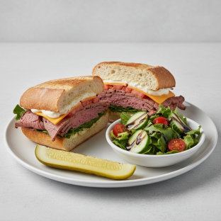 London Broil Sandwich With Balsamic Vinaigrette Side Salad