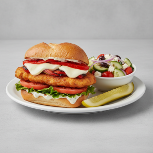 New Yorker Sandwich With Greek Side Salad