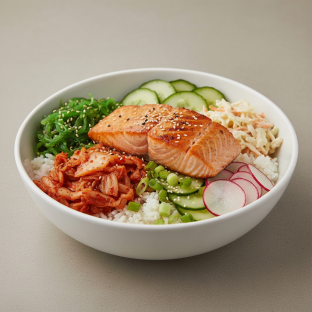 Kimchee Rice Bowl - Grilled Salmon Kimchee Rice Bowl - Grilled Salmon
