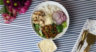 Chicken Cesaer Salad Rice Bowl