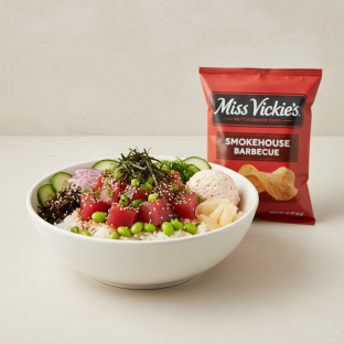 Umami Ahi Bowl Combo (Regular) — White Rice / Miss Vickie's Smokehouse Barbecue Kettle Cooked Potato Chips Umami Ahi Bowl Combo (Regular) — White Rice / Miss Vickie's Smokehouse Barbecue Kettle Cooked Potato Chips