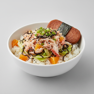 Luxe Lobster Bowl Combo (Regular) — White Rice / Garlic Spam Musubi Luxe Lobster Bowl Combo (Regular) — White Rice / Garlic Spam Musubi