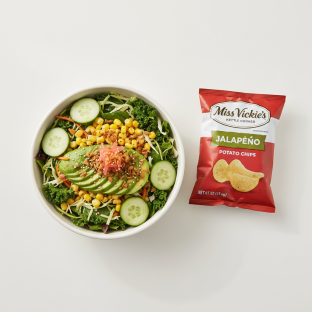 Avocado Salad Bowl Combo (Regular) — Mixed Greens / Miss Vickie's Jalapeno Kettle Cooked Potato Chips Avocado Salad Bowl Combo (Regular) — Mixed Greens / Miss Vickie's Jalapeno Kettle Cooked Potato Chips