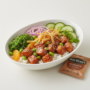 Sweet Sesame Chicken Bowl Combo (Regular) — White Rice / Miss Vickie's Smokehouse Barbecue Kettle Cooked Potato Chips