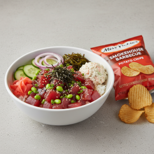 Umami Ahi Bowl Combo (Regular) — White Rice / Miss Vickie's Smokehouse Barbecue Kettle Cooked Potato Chips