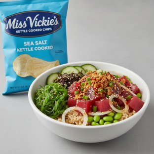 Hawaiian Ahi Bowl Combo (Regular) — Brown Rice / Miss Vickie's Sea Salt Kettle Cooked Potato Chips