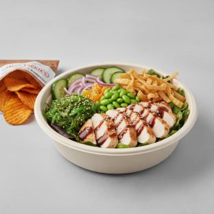 Sweet Sesame Chicken Salad Bowl Combo (Regular) — Mixed Greens / Miss Vickie's Smokehouse Barbecue Kettle Cooked Potato Chips