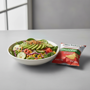 Avocado Salad Bowl Combo (Regular) — Mixed Greens / Miss Vickie's Jalapeno Kettle Cooked Potato Chips
