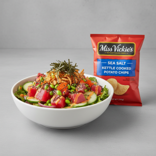 Spicy Ahi Salad Bowl Combo (Regular) — Mixed Greens / Miss Vickie's Sea Salt Kettle Cooked Potato Chips
