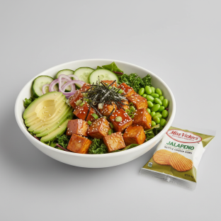 Sweet Shoyu Tofu Salad Bowl Combo (Regular) — Mixed Greens / Miss Vickie's Jalapeno Kettle Cooked Potato Chips