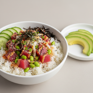 Gluten Free Hawaiian Ahi Bowl Combo (Regular) — White Rice / Side of Avocado