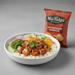 Sweet Sesame Chicken Bowl Combo (Regular) — White Rice / Miss Vickie's Smokehouse Barbecue Kettle Cooked Potato Chips