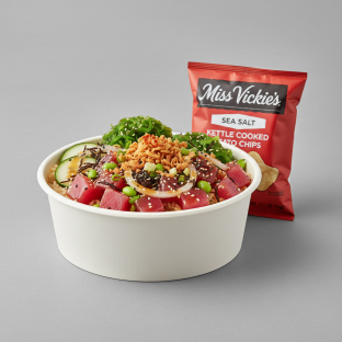 Hawaiian Ahi Bowl Combo (Regular) — Brown Rice / Miss Vickie's Sea Salt Kettle Cooked Potato Chips