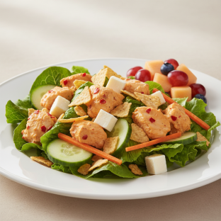 Buffalo Chicken Salad with Chips and Fruit Buffalo Chicken Salad with Chips and Fruit