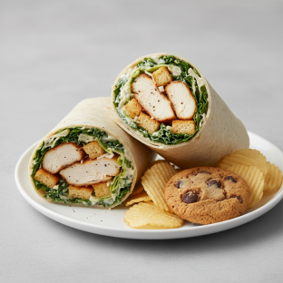 Chicken Caesar Wrap with Chips and Cookie Chicken Caesar Wrap with Chips and Cookie
