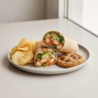 Buffalo Chicken Wrap with Chips and Cookie Buffalo Chicken Wrap with Chips and Cookie