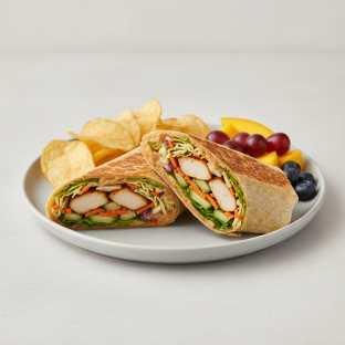Thai Chicken Crunch Wrap with Chips and Fruit Thai Chicken Crunch Wrap with Chips and Fruit