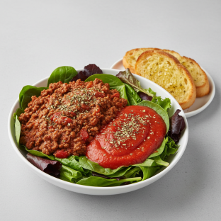 Lettuce Mix with Beef Bolognese, Vegetarian Marinara and Italian Herbs