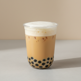 50% Sweetness Four Seasons Milk Tea with Boba [16 oz]