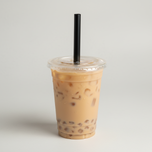 25% Sweetness Four Seasons Milk Tea with Lychee Jelly [16 oz]