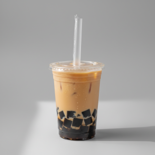50% Sweetness Four Seasons Milk Tea with Grass Jelly [24 oz]