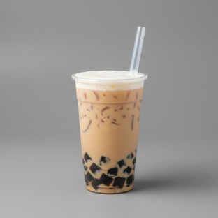 Four Seasons Milk Tea with Grass Jelly [24 oz]
