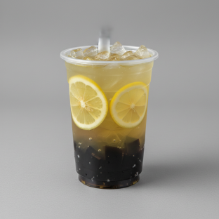 Fresh Lemon Green Tea with Grass Jelly [24 oz]