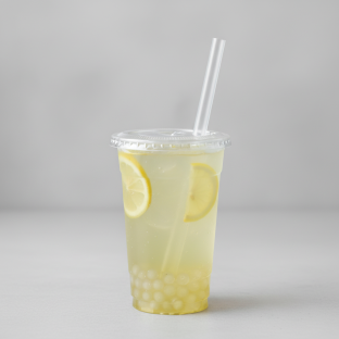 50% Sweetness Fresh Lemon Green Tea with Crystal Boba [24 oz]