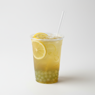 Fresh Lemon Green Tea with Crystal Boba [16 oz]