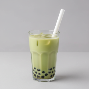Green Milk Tea with Boba [16 oz]