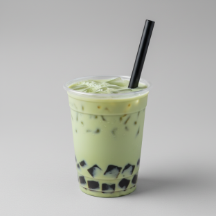 Sweetness Green Milk Tea with Grass Jelly [16 oz]