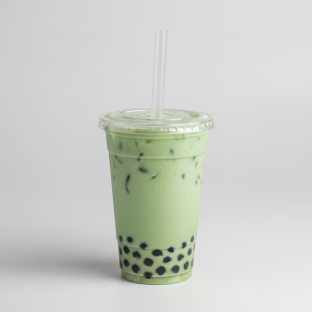 Green Milk Tea with Boba [24 oz]