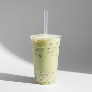 Sweetness Green Milk Tea with Lychee Jelly [24 oz]