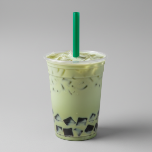 Sweetness Green Milk Tea with Grass Jelly [24 oz]