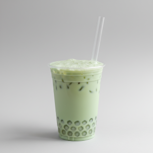 Green Milk Tea with Crystal Boba [24 oz]