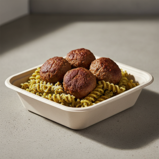Pasta With Meatballs - Pesto