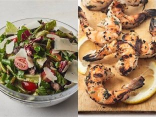 Italian Salad with Grilled Shrimp