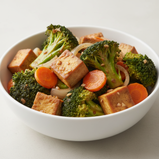 Vegan Garlic Broccoli with Tofu Vegan Garlic Broccoli with Tofu