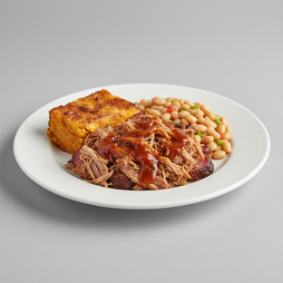 Pulled Pork BBQ with Butter Beans and Sweet Potatoes Casserole