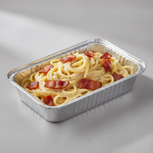Fettuccine Alfredo Pasta Tray - Bacon Fettuccine Alfredo Pasta Tray - Bacon